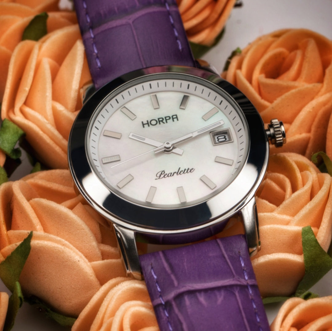 Horpa Oyster ladies analog watch leather strap